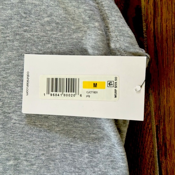 NWT M Calvin Klein gray mock turtleneck sleeveless bodysuit - Picture 3 of 4